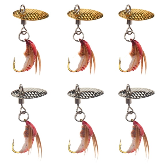 Yokua 6Pcs Fishing Spoons Lures Single Hook Spoons Hard Lures Metal Fishing Lures