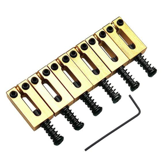 Yokua 6Pcs/pack Solid Brass Guitar Bridge Saddles Brass Saddles Replacements 10.5mm