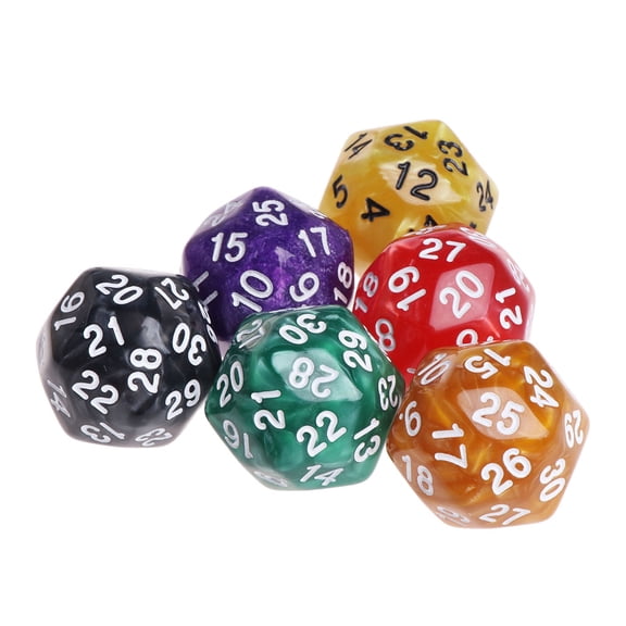 Yokua 6pcs/Set Acrylic Polyhedral Dice For TRPG Board Game