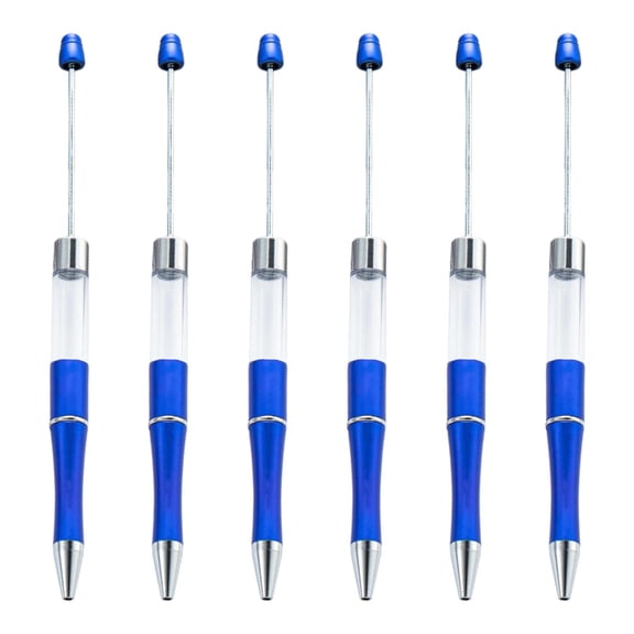 Yokua 6x Blank Pen Beadable Ballpoint Pen Creative Bead Pen Writing Pen for Student