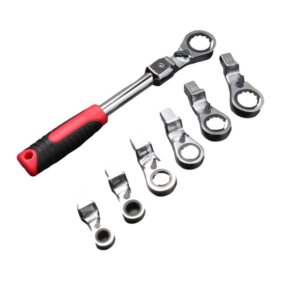Yokua 8Pcs Flexs Head Ratcheting Wrench Set,Combination Ended Spanners Carbon Steel