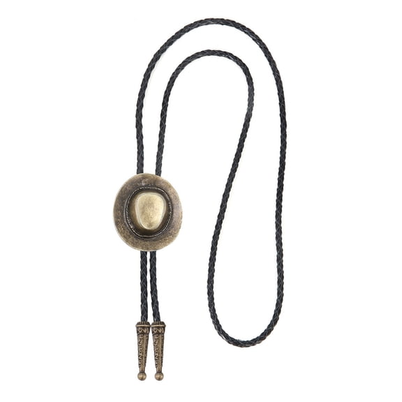 Yokua Adjustable Leather Cord Bolo Tie Western 3D Cowboy Hat Men's Fashion Necktie