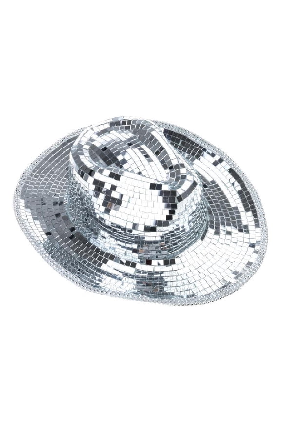 Adult Unisex Cowboy Cap Music Festival Dancing Mirror Hat Night Club Headgear