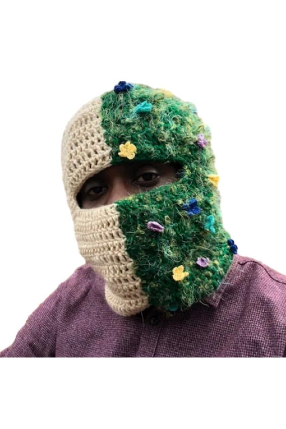 Balaclava Face Mask Knit Beanie Ski Mask for Men Women One Hole Knitted Hat
