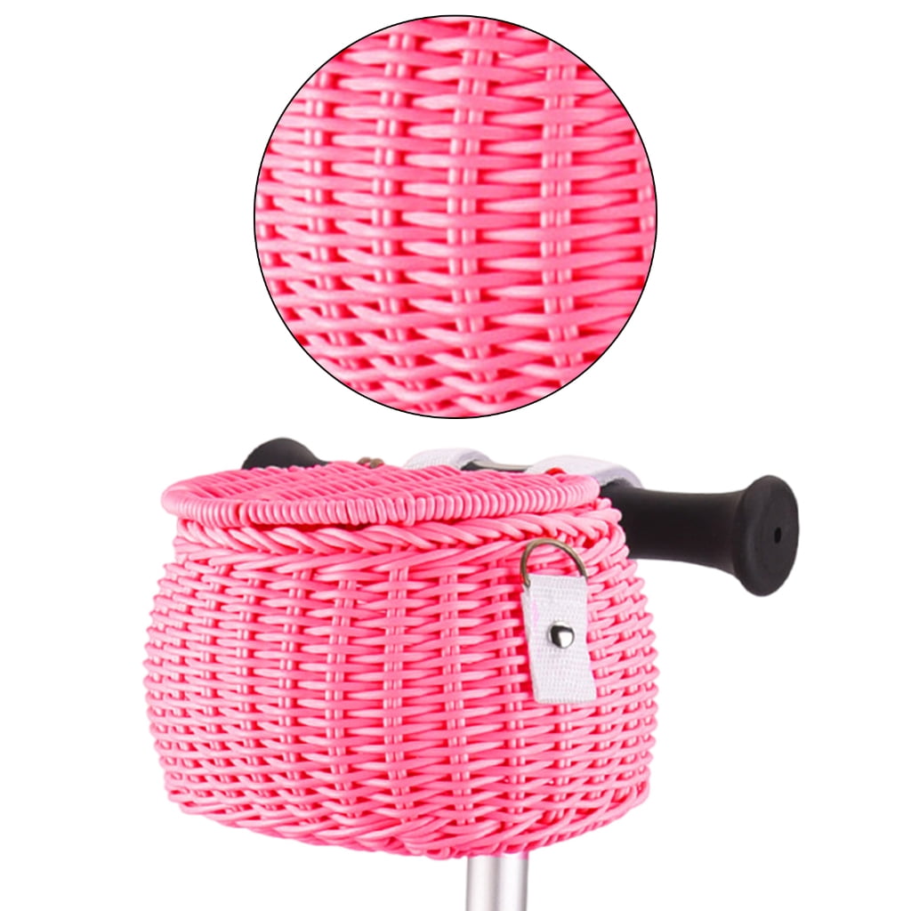 Yokua Bicycles Wicker Basket Front Handlebars Basket for Kids Bikes and Scooter