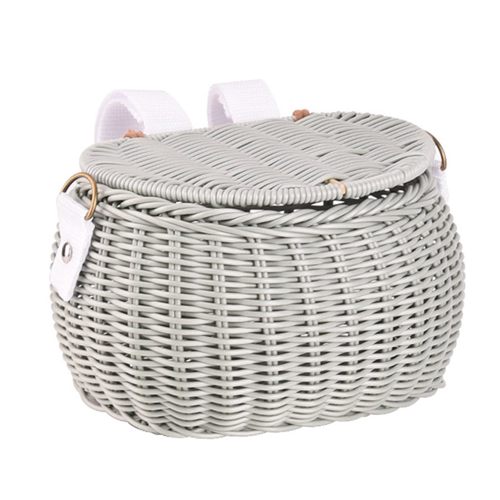 Yokua Bicycles Wicker Basket Front Handlebars Basket for Kids Bikes and Scooter