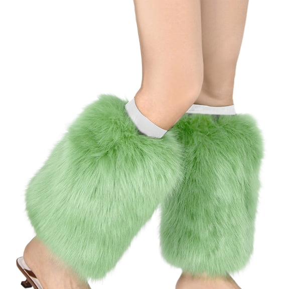 Yokua Boot Cuffs Long Leg Warmers Winter Warm Fashion Vibrant Neon Fluffy Calf Socks