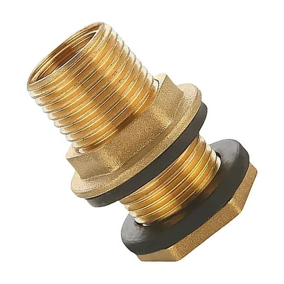 Yokua Brass Threaded Tank Bulkhead Adapters G3/8" x G1/2Inch Fittings for Barrels