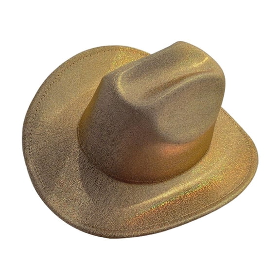 Yokua Breathable Fedora Hat Woman Men Felt Cowboy Hat Sequins Western Style Hat