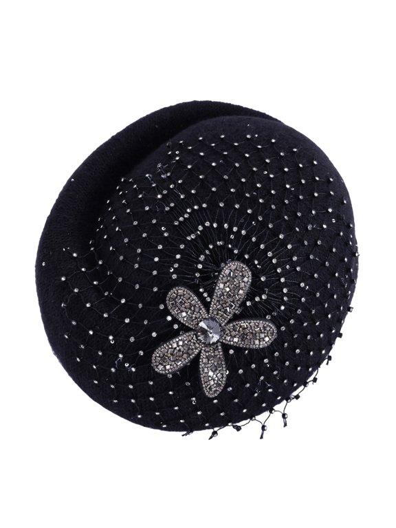 British Flower Beret Hat Soft Polyester Fabric Casual Elegant Design