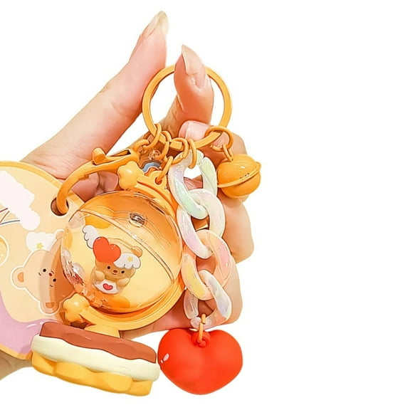 Yokua Butter Bear Doll Keychain Keyring Cartoon Bear Backpack Pendant for Kids
