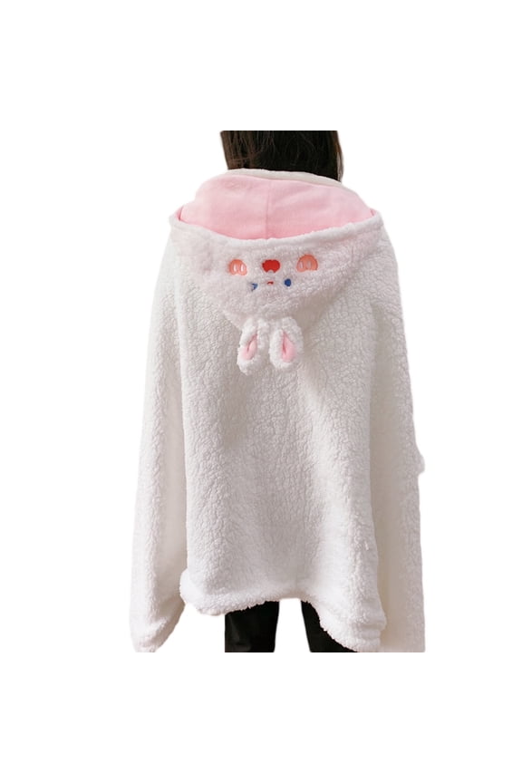 Cartoon Large Wearable Blanket Hoodie Nap Blanket Comfortable for Adult Teens