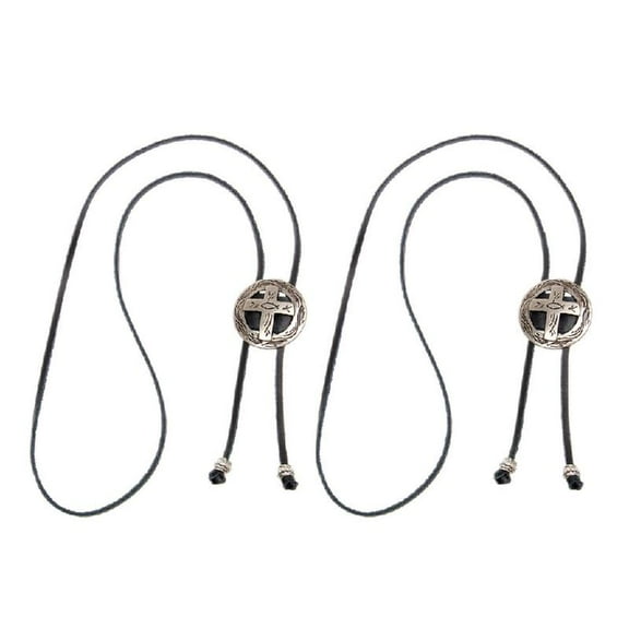 Yokua Carving Bolo Tie Cowboy Engraved Charm Necktie Western Bolo Tie for Shirt