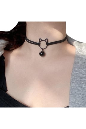 Cat Bell Pendant Choker Cute Goth Choker Clavicle Chain Cat Chocker Necklace