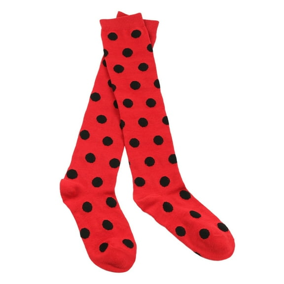 Yokua Children's Dance Socks Ladybird Dots Cute Over Knee Stockings for Stage Party