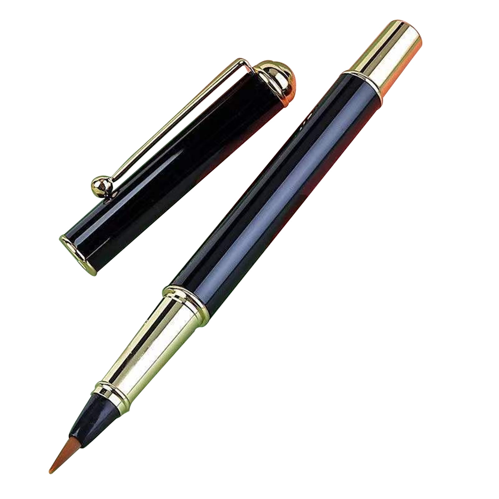 Refillable Chinese Calligraphy Brush Pen — Metal Body, Piston Ink Filler, With Nylon Brush Nib - View #2
