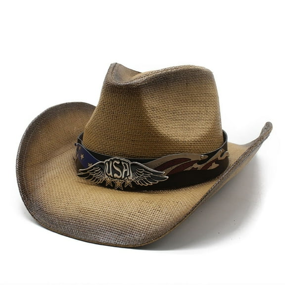 Yokua Classical Wide Brimmed Cowboy Hat Casual Hat Gift for Father Uncle