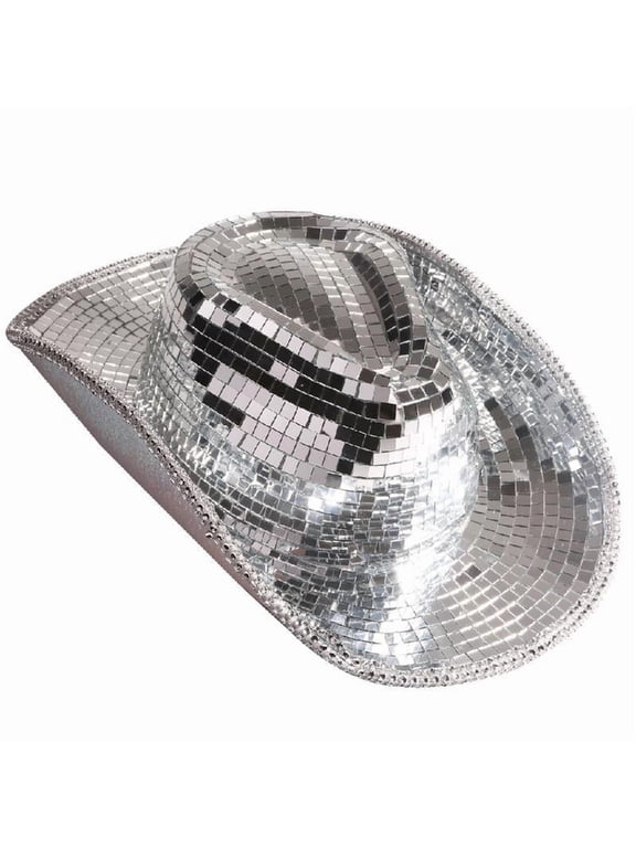 Cool Disco Hat Glinting Mirrored Cowboy Hat for Carnivals Music Festival