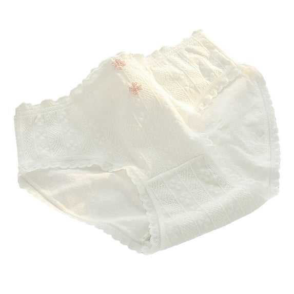Yokua Cotton Panties with Floral Jacquard Cute Lace Edging Underwear for Women Teen