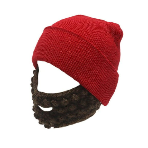 Yokua Creative Winter Warm Handmade Knitted Crochet Beard Hat Ski Caps Funny Hats