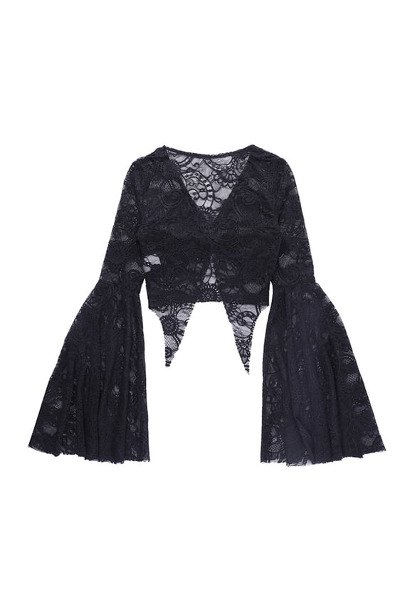 Crop Tops Y2K Vintage Aesthetic T-shirts Gothic Black Women Split Streetwear