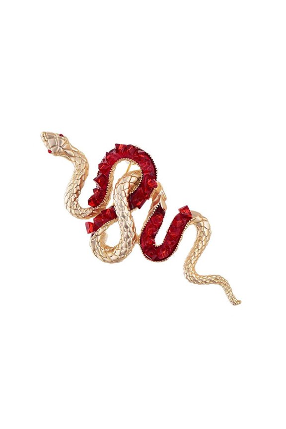 Crystal Snake Brooch Badge Pin for 2025 Year of Snake Formal Event Jewelry Pin
