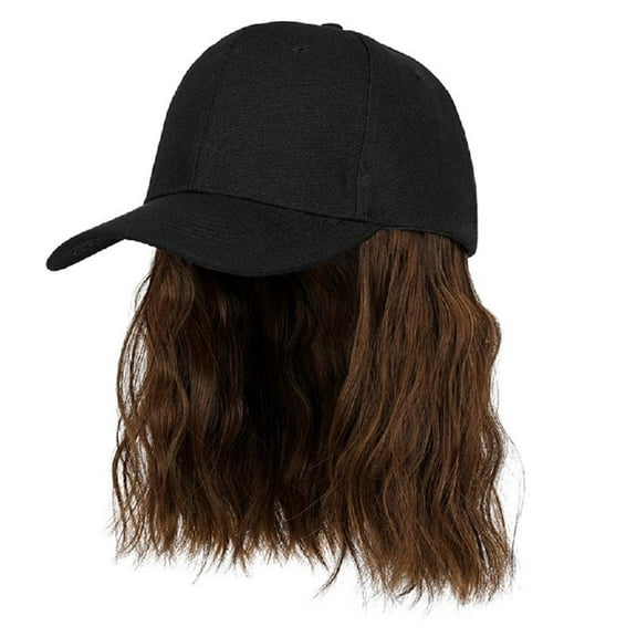 Yokua Curly Wig Baseball Cap with Short Hair Wig Women Adjustable Bob Hair Wig Hat