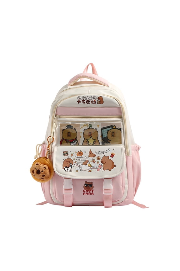 Cute Capybara Large Capacity Backpack School Bag For Students And Traveler