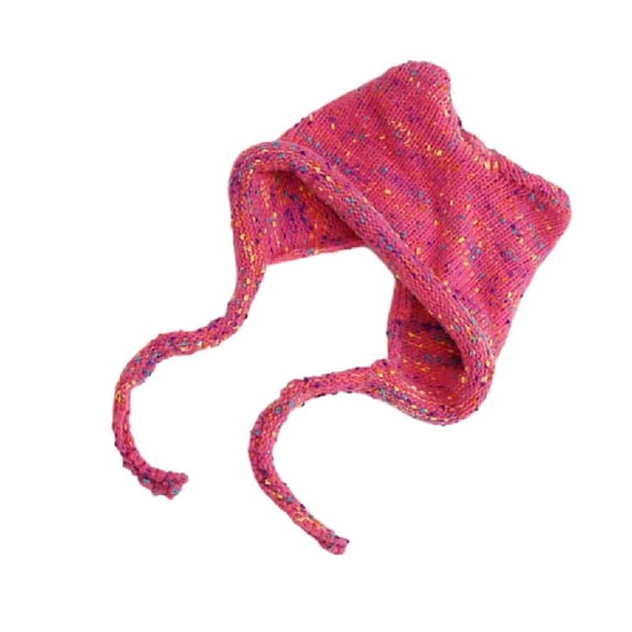 Yokua Cute Cat Ear Strap Beanies Hats for Womens Autumn Handmade Warm Knitted Cap