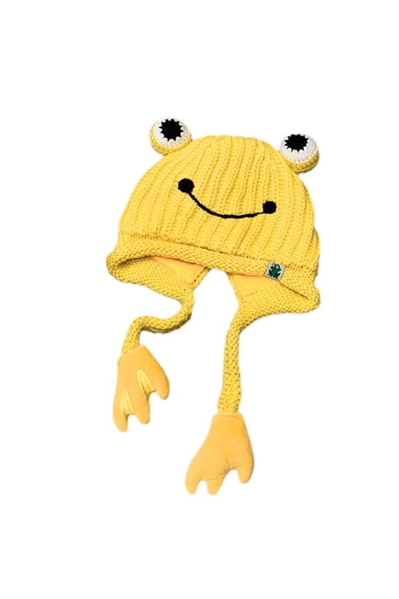 Cute for Frog Shape Knitted Hat Cold Hat Beanie Cap Warm for Fall Winter Daily W