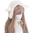 thumbnail image 1 of Yokua Daily White Color Hat Lovely Sheep Ear Shape Hat for Late Autumn Winter Wear, 1 of 8