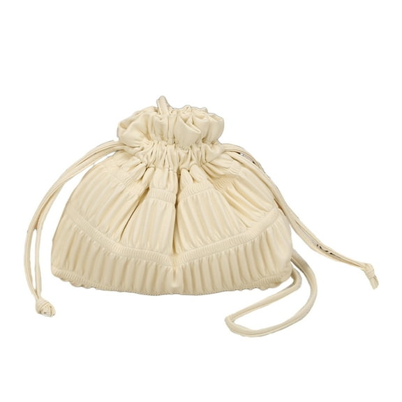 Yokua Drawstring Ruched Design PU Bag Shoulder Bag Large Capacity Handbag