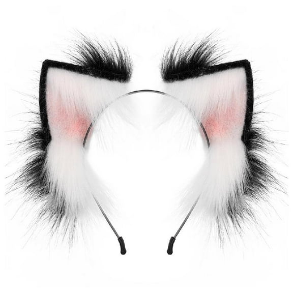 Yokua Ear Bendable Plush Foxes Ear Headband Woman Girls Makeup Washing Face Headband