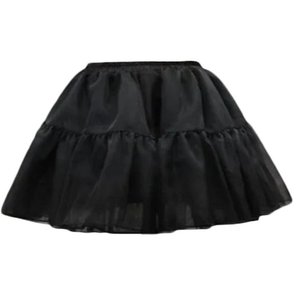 Yokua Elastic Waist Ruffle 4 Layer Tulle Puffy Skirt Petticoat Underskirt for Women