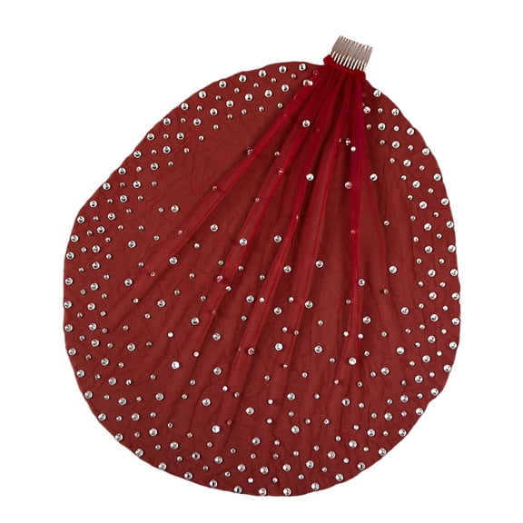 Yokua Elegant Bridal Veil Headpiece With Sparkling Rhinestones Church Wedding Veil