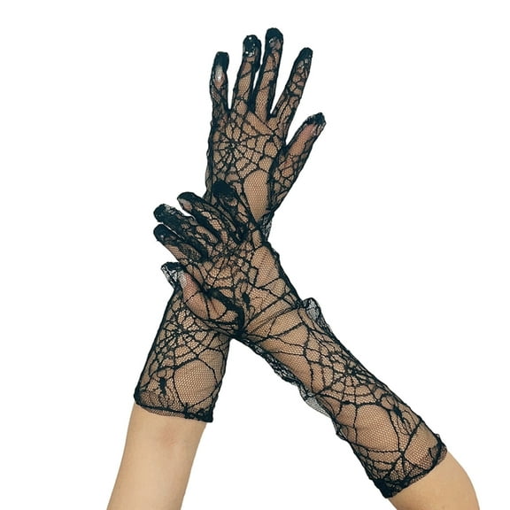 Yokua Elegant Lace Gloves Spiderweb Glove for Women Fashionable and Mysterious Web