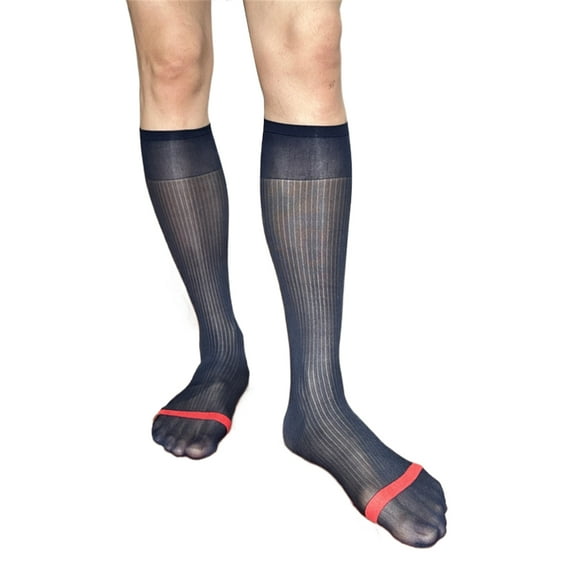 Yokua Elegant Mens Middle Length Business Dress Socks with Stripes for Office Wear