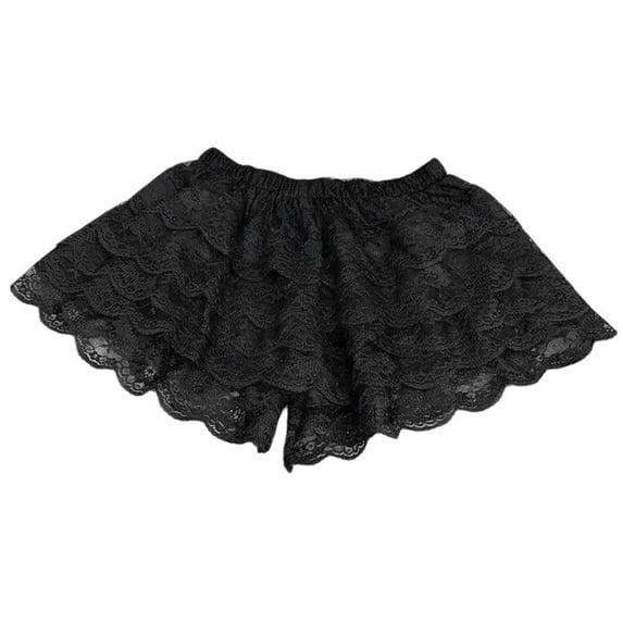 Yokua Elegant Pumpkin Pants for Women Tiered Ruffled Lace Underpants Undergarments