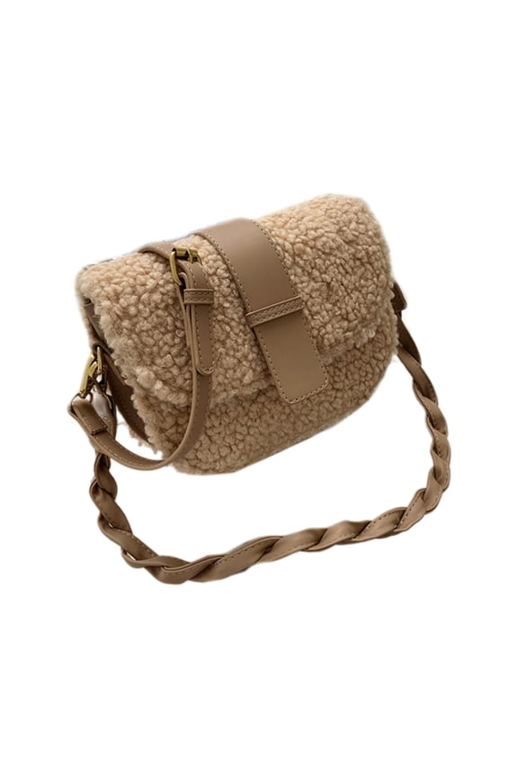 Elegant Women Shoulder Bag Messenger Bag with Weave Strap Chic Shoulder Bag