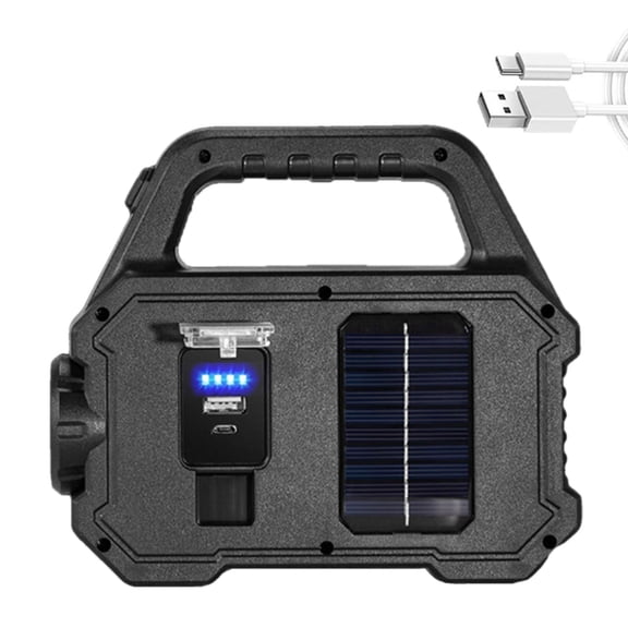 Yokua Emergencies Work Light Camping Light USB and Solar Charging Beam Flashlight