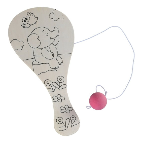 Yokua Exploring Racket Wooden Paddleball Learning DIY Painting Toy for Toddlers