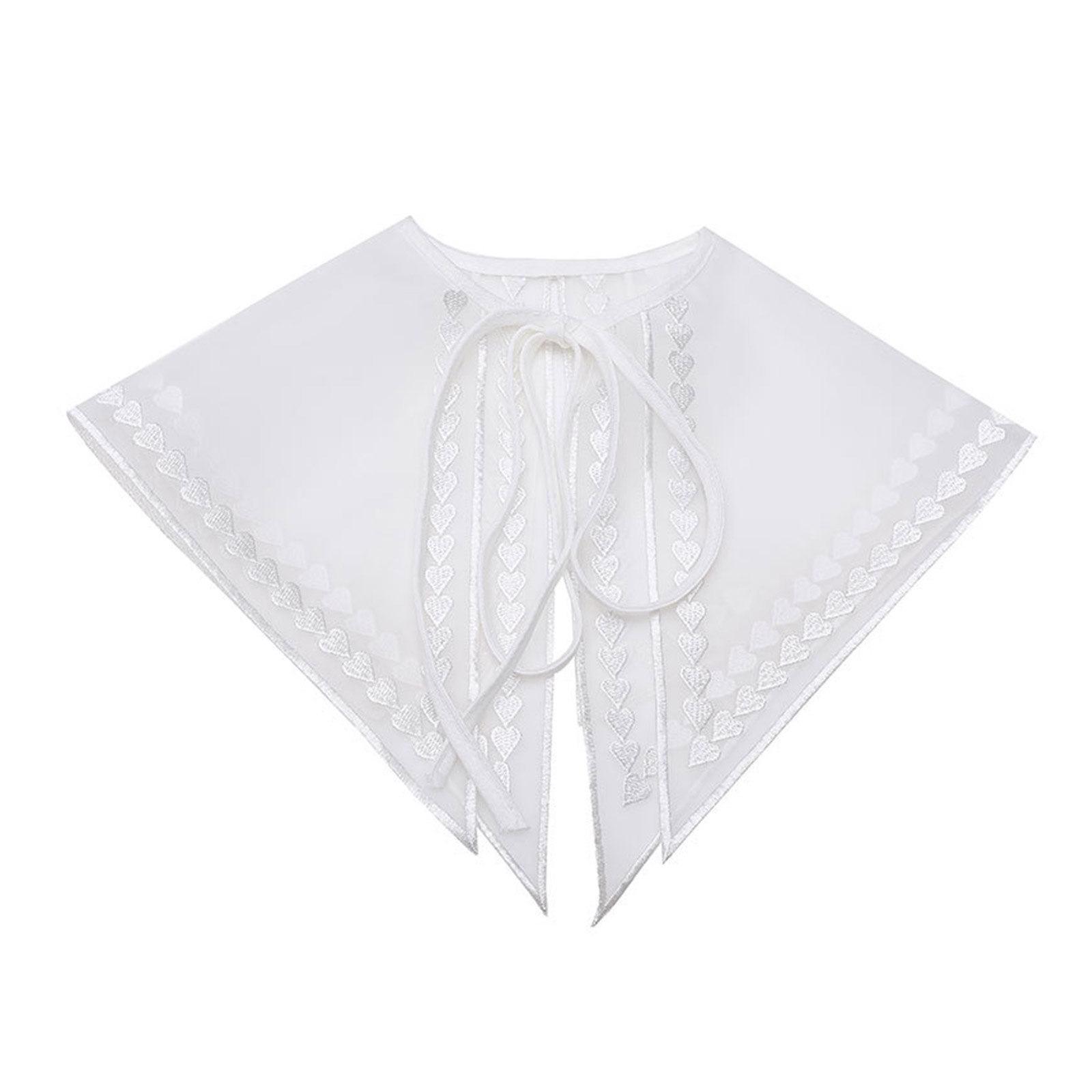 Yokua False Collar Embroidery Heart String Collar Detachable Lace Up ...