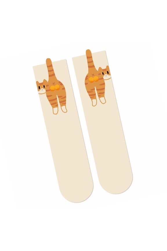Fashion Cats Design Cotton Socks with Balls For Women Casual Wear Crew Socks