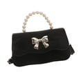 thumbnail image 1 of Yokua Fashionable PU Leather Bowknot Shoulder Bag Pearls Top Handle Crossbody Handbag, 1 of 21