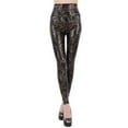 thumbnail image 1 of Yokua Faux Leather Snake Leopard Print Cropped Pants for Women High Waist Leggings, 1 of 10