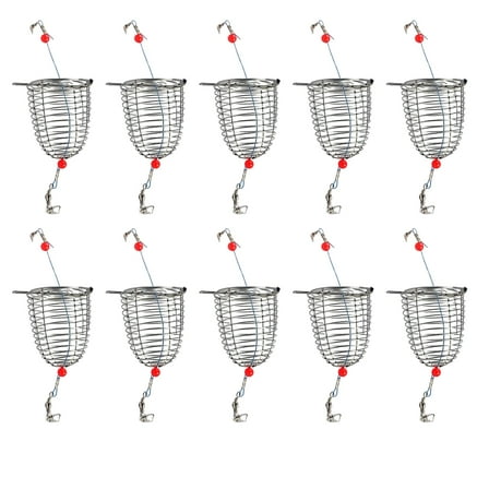 Yokua Feeder Holder Stainless Feeder Cage Baits Holder Lure Basket Fishing Trap Cage