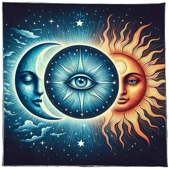 Yokua Flower Moon Sun Tarots Card Tablecloth Divinations Card Table Cloth Tapestry