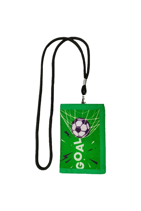Football Wallet Zippered Coin Pocket and Card Holder Travel Mini Purse for Boy