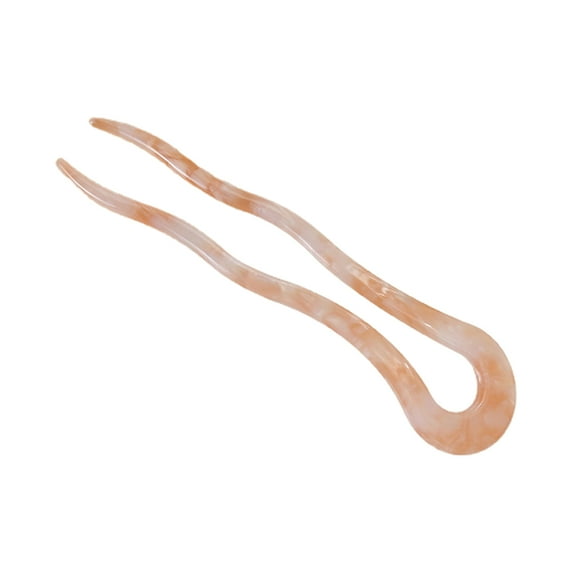 Yokua French Twist Hair Stick Clip Vintage Celluloid Acetate Large Wavy U-Shaped Hairpin Tortoise for Shell Women Updo Chignon