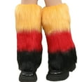 thumbnail image 1 of Yokua Furry Plush Contrast Color Leg Warmer Warm Winter Fashion Boot Cuffs Gaiters, 1 of 20